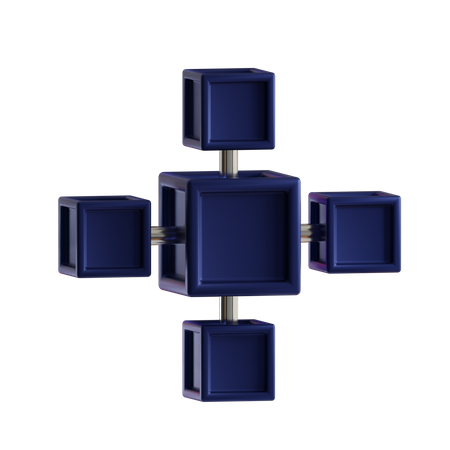 Cadena de bloques  3D Icon