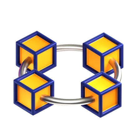 Cadena de bloques  3D Icon