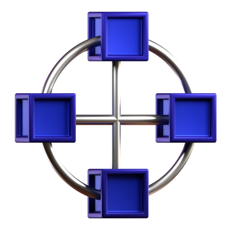 Cadena de bloques  3D Icon