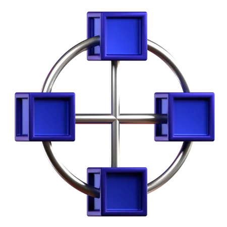 Cadena de bloques  3D Icon