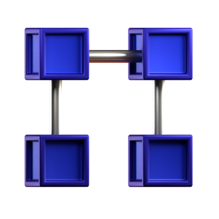 Cadena de bloques  3D Icon