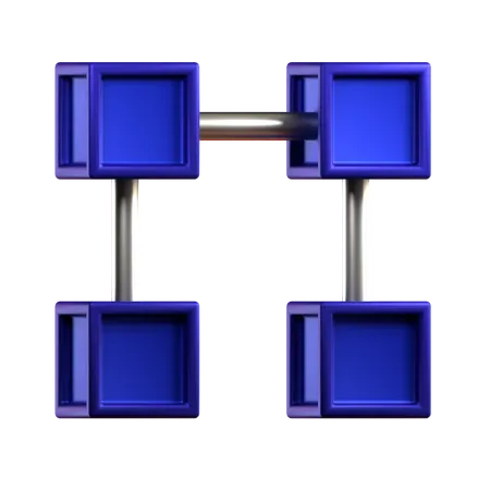 Cadena de bloques  3D Icon