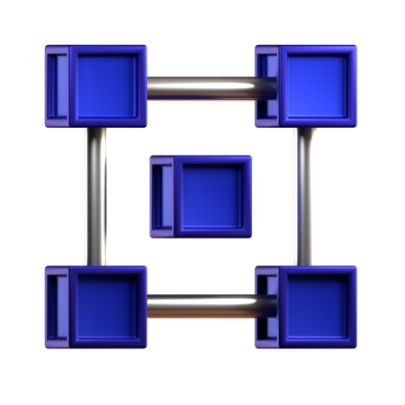 Cadena de bloques  3D Icon