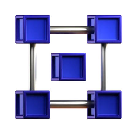 Cadena de bloques  3D Icon