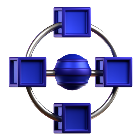 Cadena de bloques  3D Icon