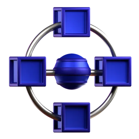 Cadena de bloques  3D Icon