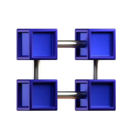 Cadena de bloques  3D Icon