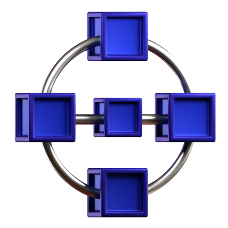 Cadena de bloques  3D Icon