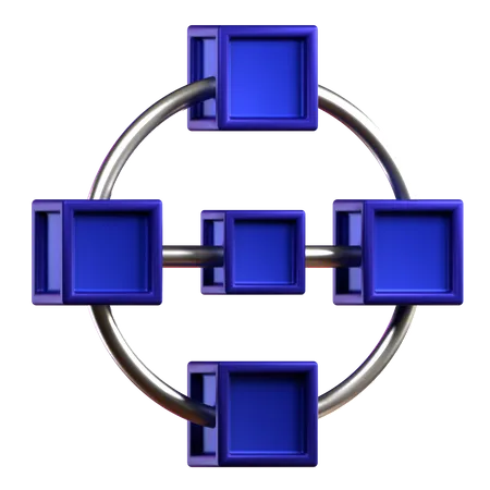 Cadena de bloques  3D Icon