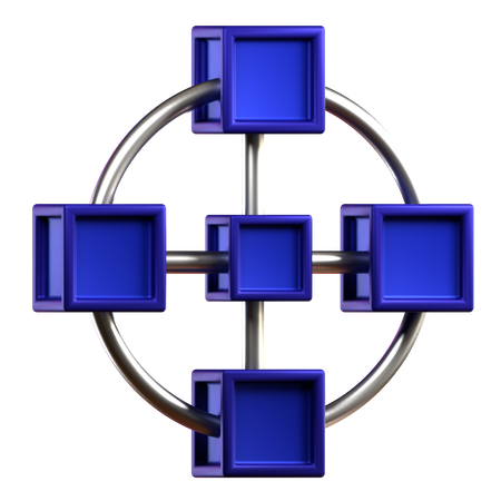 Cadena de bloques  3D Icon