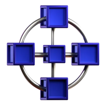 Cadena de bloques  3D Icon