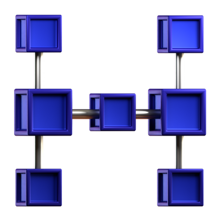 Cadena de bloques  3D Icon