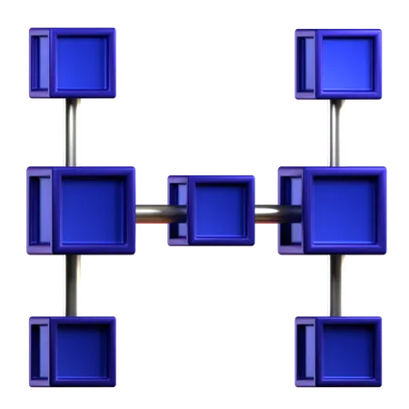 Cadena de bloques  3D Icon