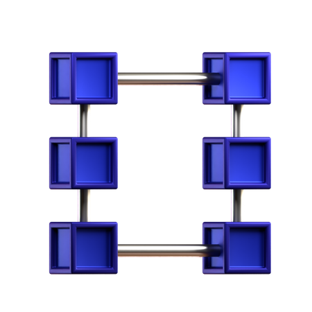 Cadena de bloques  3D Icon