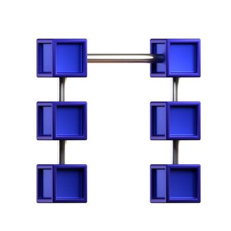 Cadena de bloques  3D Icon