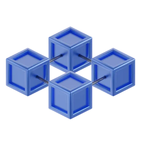 Cadena de bloques  3D Icon