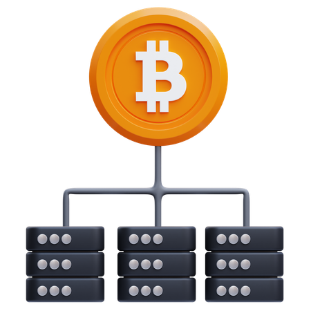 Cadena de bloques bitcoin  3D Icon