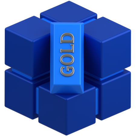 Cadena de bloques de oro  3D Icon