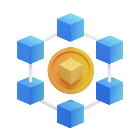 Cadena de bloques NFT  3D Icon