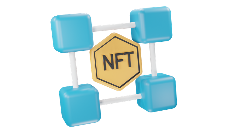 Cadena de bloques NFT  3D Icon