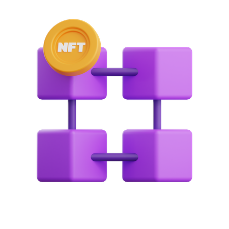Cadena de bloques NFT  3D Icon