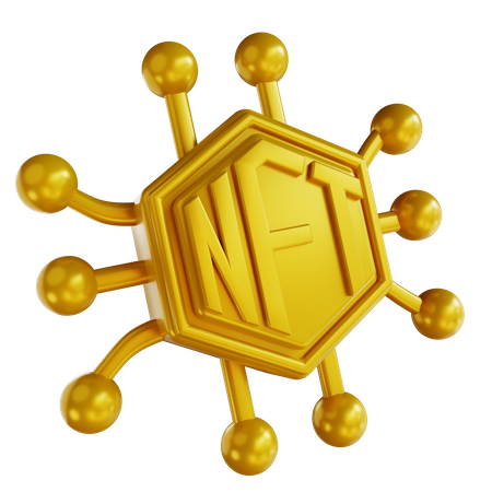 Cadena de bloques NFT  3D Icon