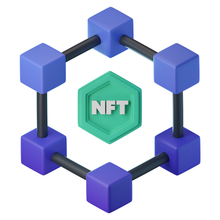 Cadena de bloques NFT  3D Icon