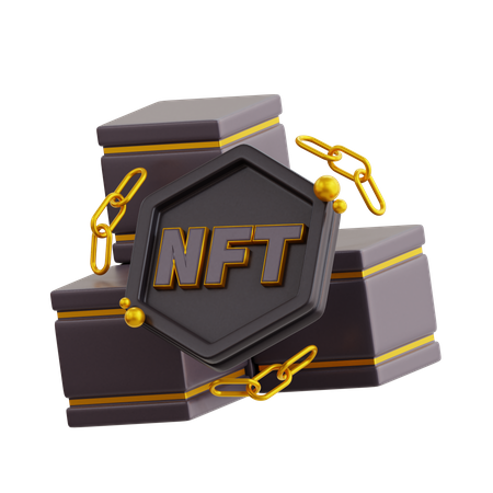 Cadena de bloques NFT  3D Icon