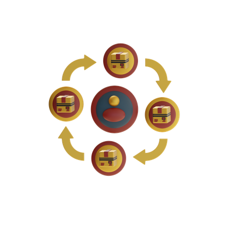 Cadena de suministro  3D Icon