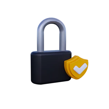 Bouclier de cadenas  3D Icon