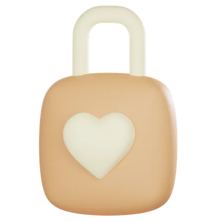 Cadenas en forme de coeur  3D Icon