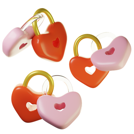 Cadenas en forme de coeur  3D Icon