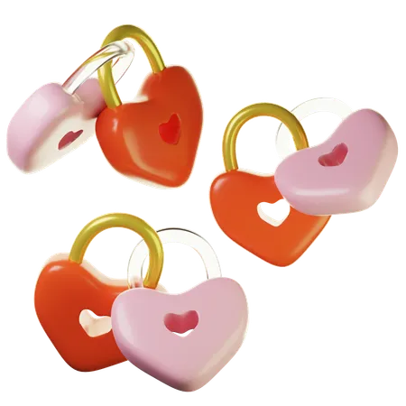 Cadenas en forme de coeur  3D Icon