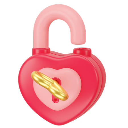 Cadenas ouvert en forme de coeur  3D Icon