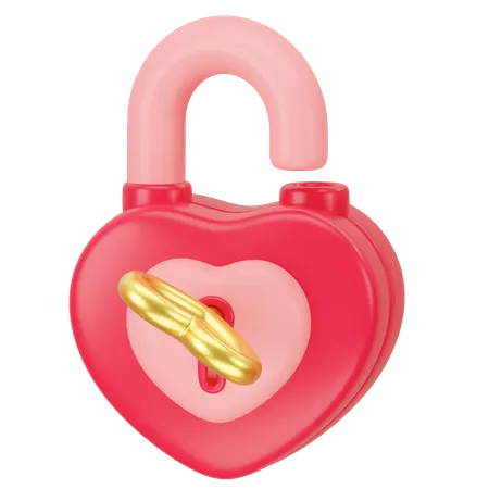 Cadenas ouvert en forme de coeur  3D Icon