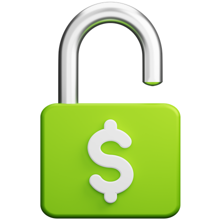 Cadenas ouvert en dollars  3D Icon