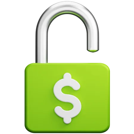 Cadenas ouvert en dollars  3D Icon