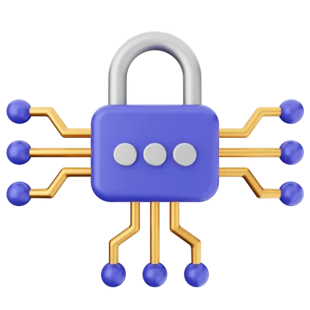 Cadenas de sécurité Internet  3D Icon