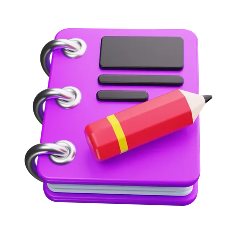 Caderno  3D Icon