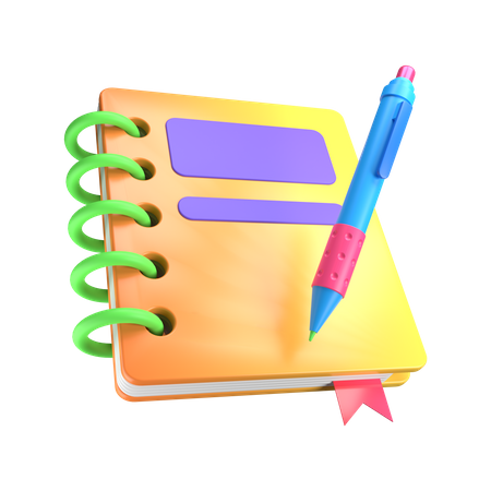 Caderno  3D Illustration