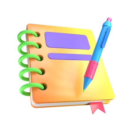 Caderno  3D Illustration