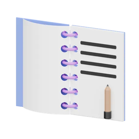 Caderno  3D Icon