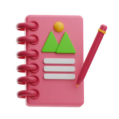 Caderno  3D Icon