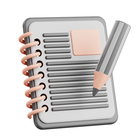 Caderno com lápis  3D Icon