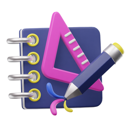 Caderno de desenho  3D Icon