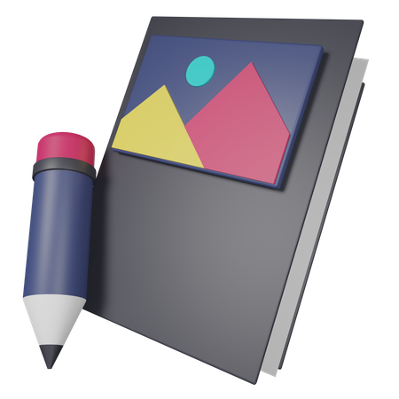 Caderno de desenho  3D Icon