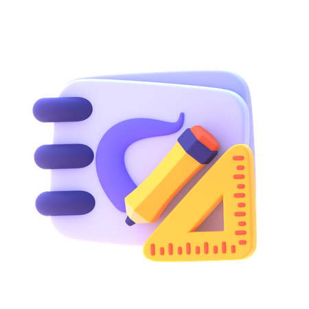 Caderno de desenho  3D Icon