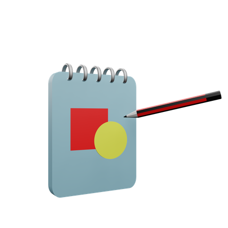 Caderno de desenho  3D Icon