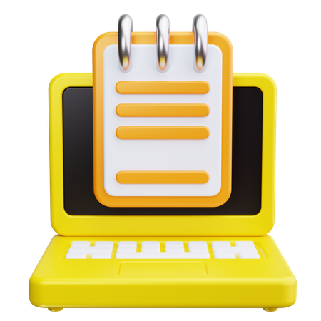 Caderno digital  3D Icon