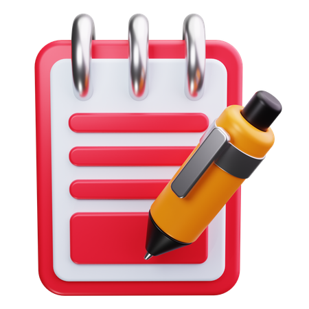 Caderno e caneta  3D Icon